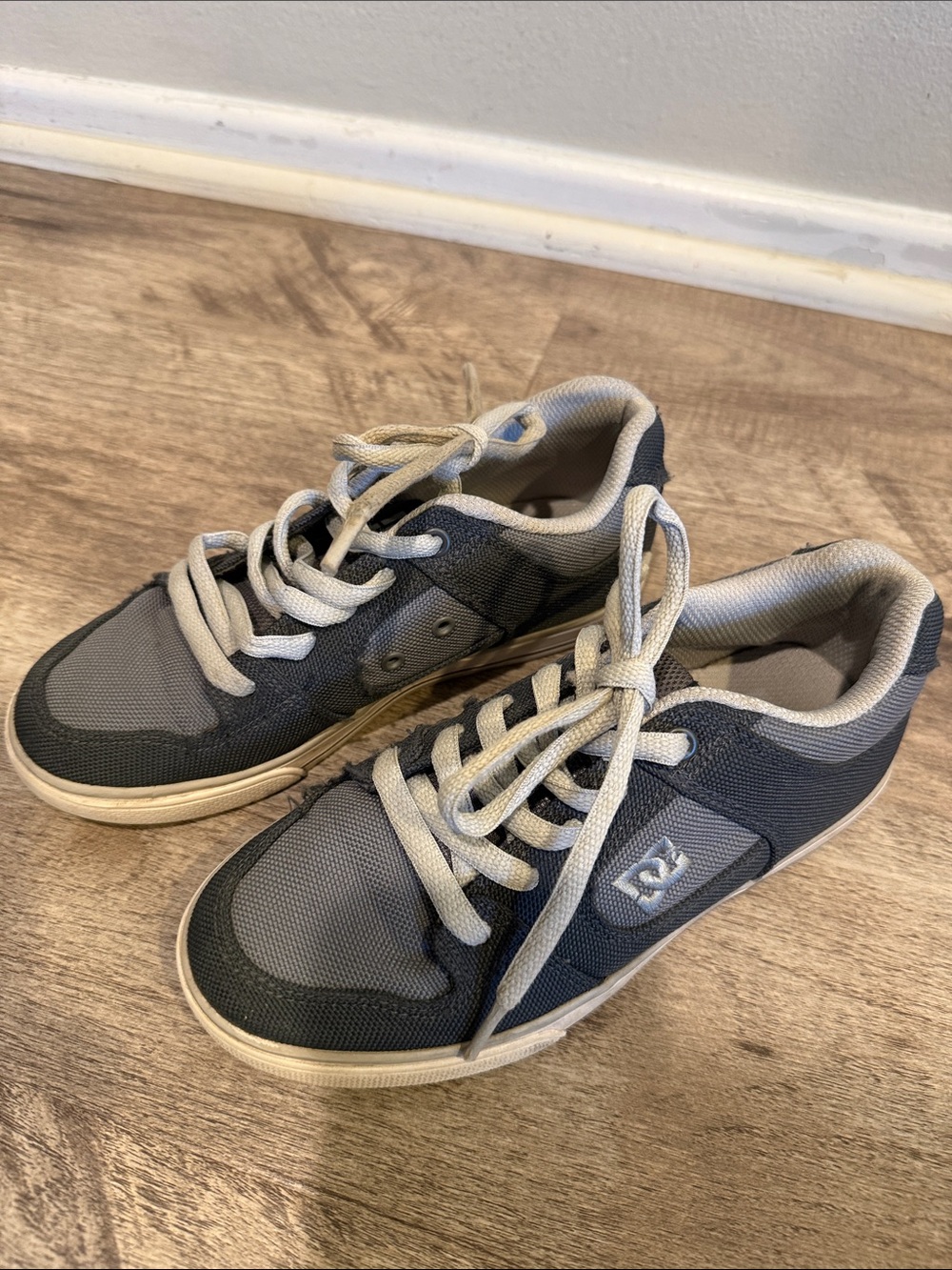 DC Kids Charcoal and Light Gray Lace-Up Sneakers